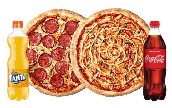 doua pizza si doua bauturi combo